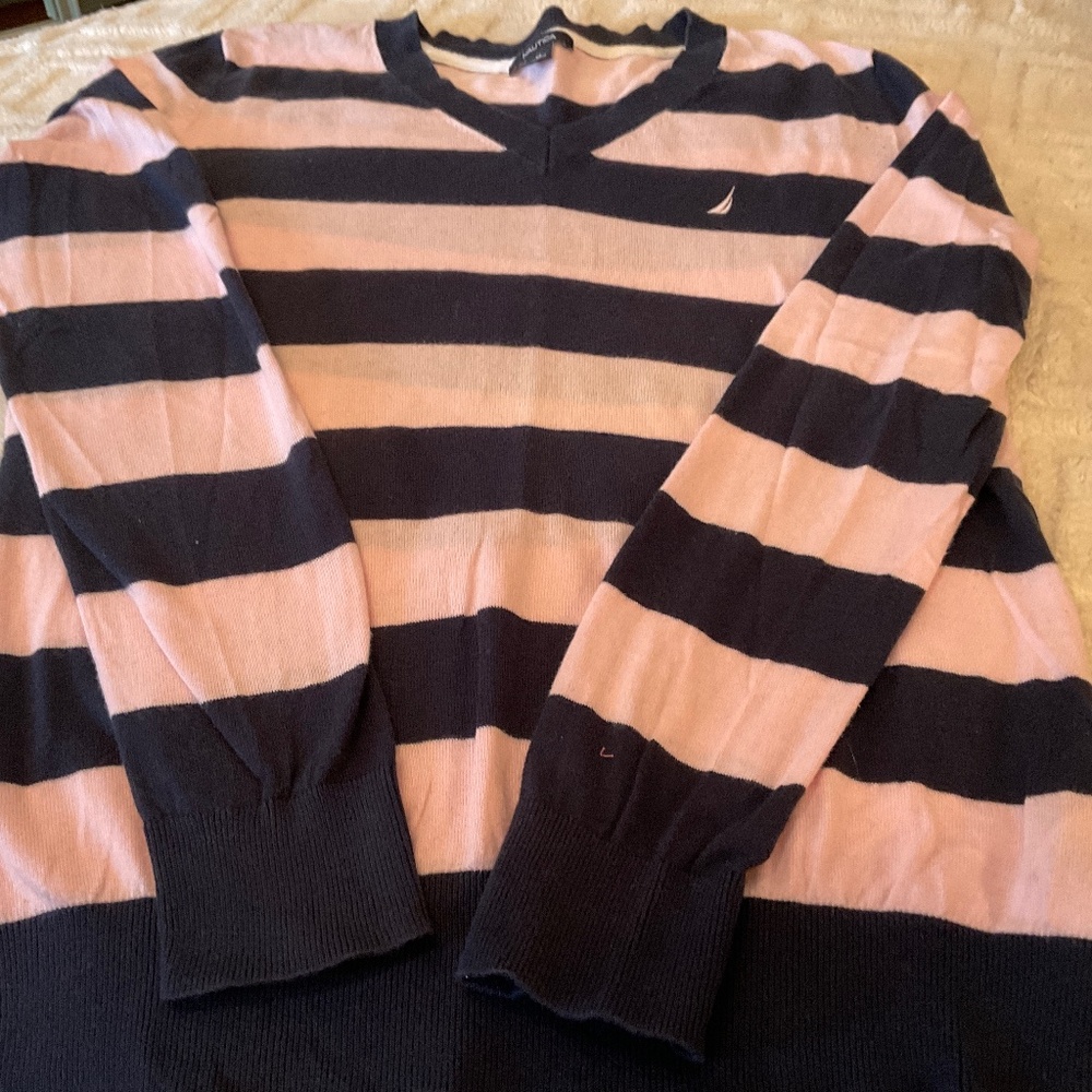 Nautica medium navy/pink pullover